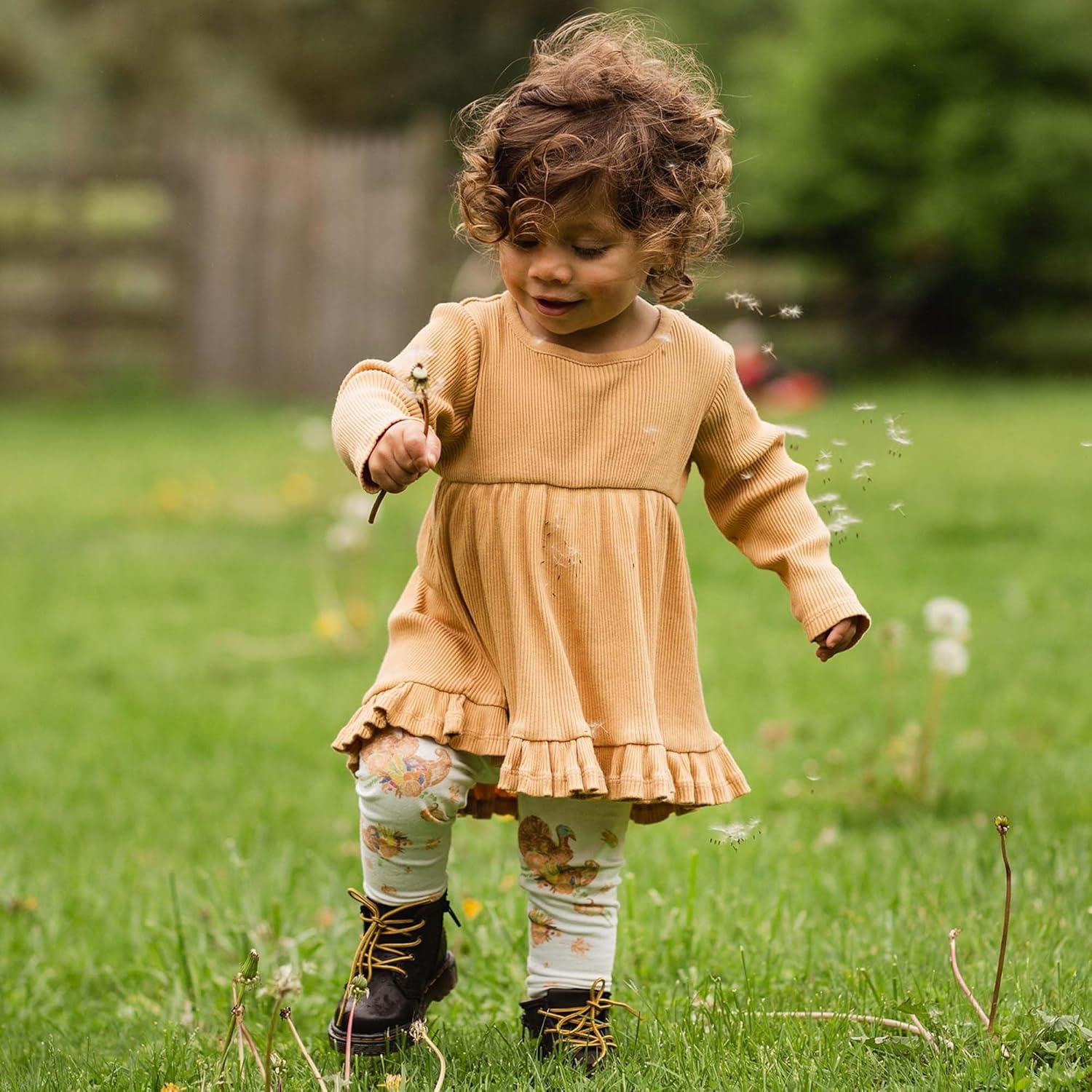 imageBurts Bees Baby babygirls Long Sleeve Top and Pant Set 100 Organic Cotton OutfitHappy Harvest