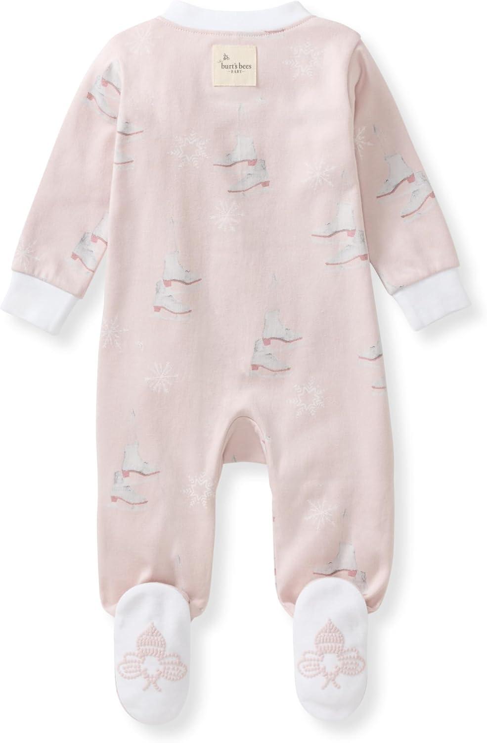imageBurts Bees Baby babygirls Pajamas Sleep and Play Soft 100 Organic Cotton Onepiece Pj With Nonslip Bee Grip Footies Newborn Essentials