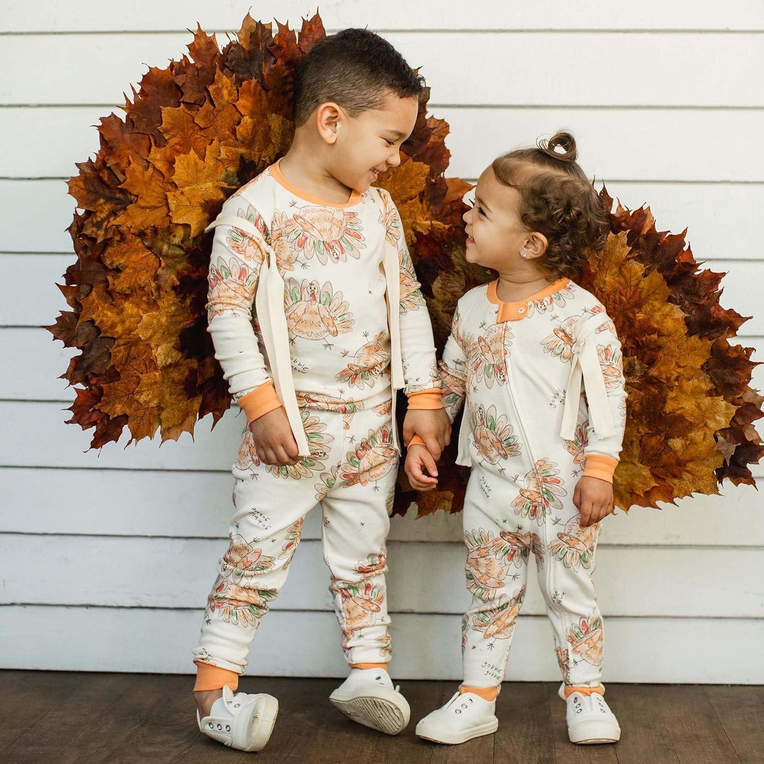 imageBurts Bees Baby babygirls Pajamas Tee and Pant 2piece Pj Set 100 Organic CottonBaby and Toddler Pajama BottomsVivid Turkey