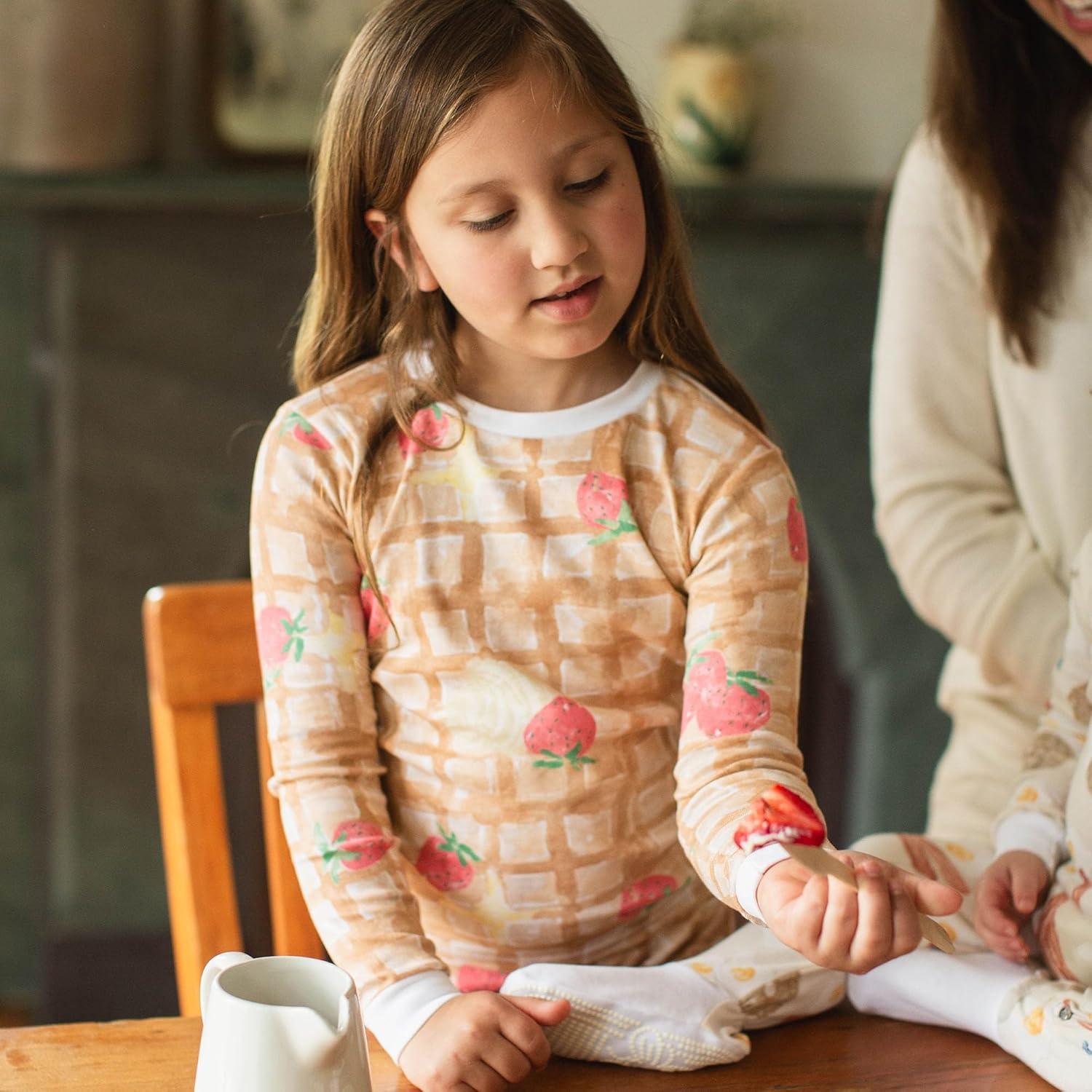 imageBurts Bees Baby babygirls Pajamas Tee and Pant 2piece Pj Set 100 Organic CottonBaby and Toddler Pajama BottomsWaffle  Cheesecake