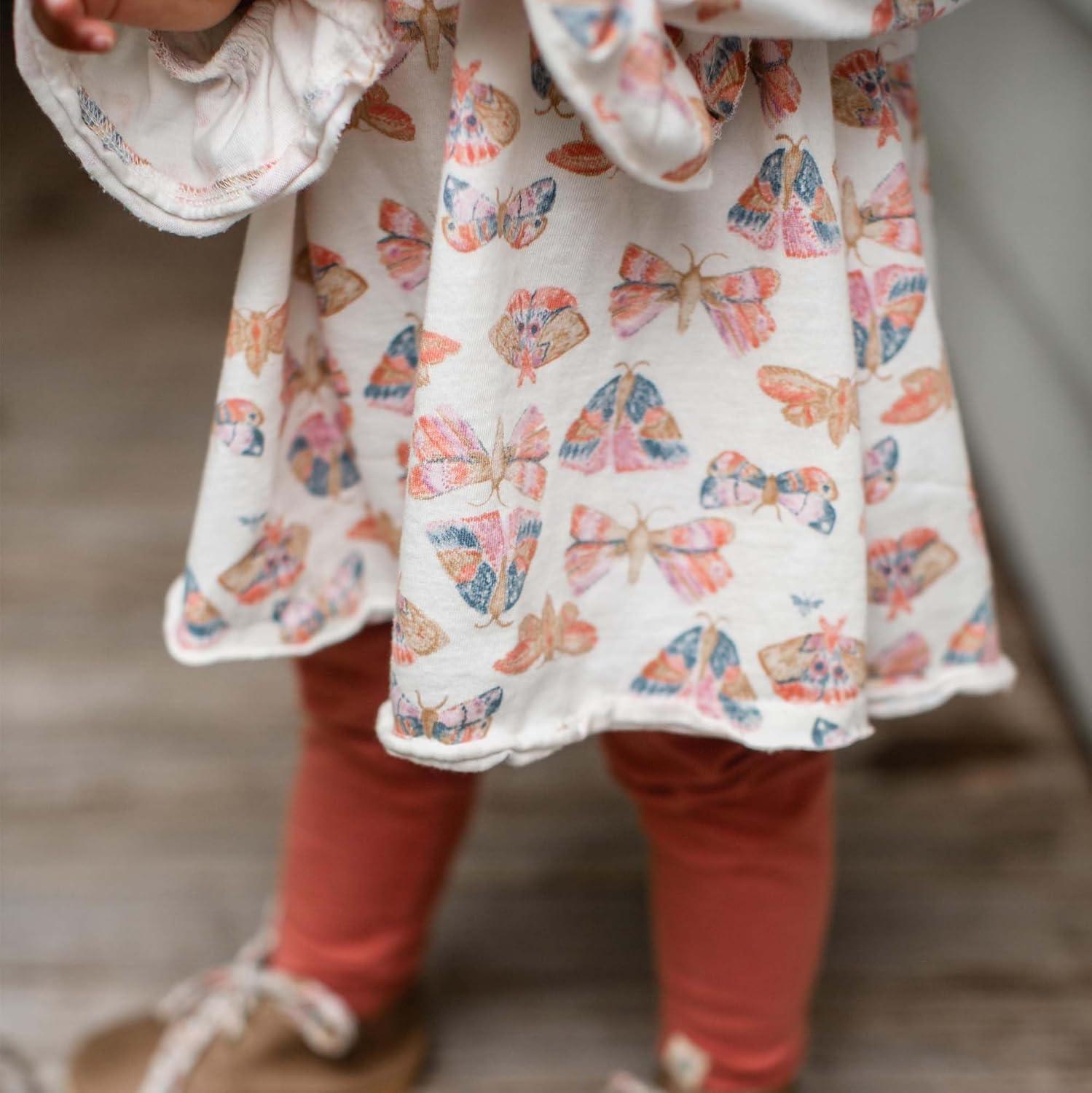imageBurts Bees Baby babygirls Top and Pant Set Tunic and Leggings Bundle 100 Organic CottonBoho Butterflies