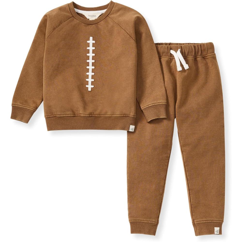 imageBurts Bees Baby babyboys Shirt and Pant Set Top ampamp Bottom Outfit Bundle 100 Organic CottonAcid Wash Football