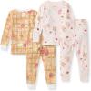 imageBurts Bees Baby babygirls Pajamas Tee and Pant 2piece Pj Set 100 Organic CottonBaby and Toddler Pajama BottomsWaffle  Cheesecake