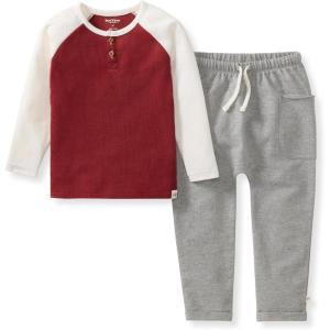 imageBurts Bees Baby Baby Boys Shirt and Pant Set Long Sleeve Top ampamp Bottom Outfit Bundle 100 Organic CottonBrick Thermal
