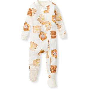 imageBurts Bees Baby babyboys Boys Sleeper Pjs 100 Organic Cotton Onepiece Footie Zip Up Jumpsuit Snug Fit PajamasFrench Toast