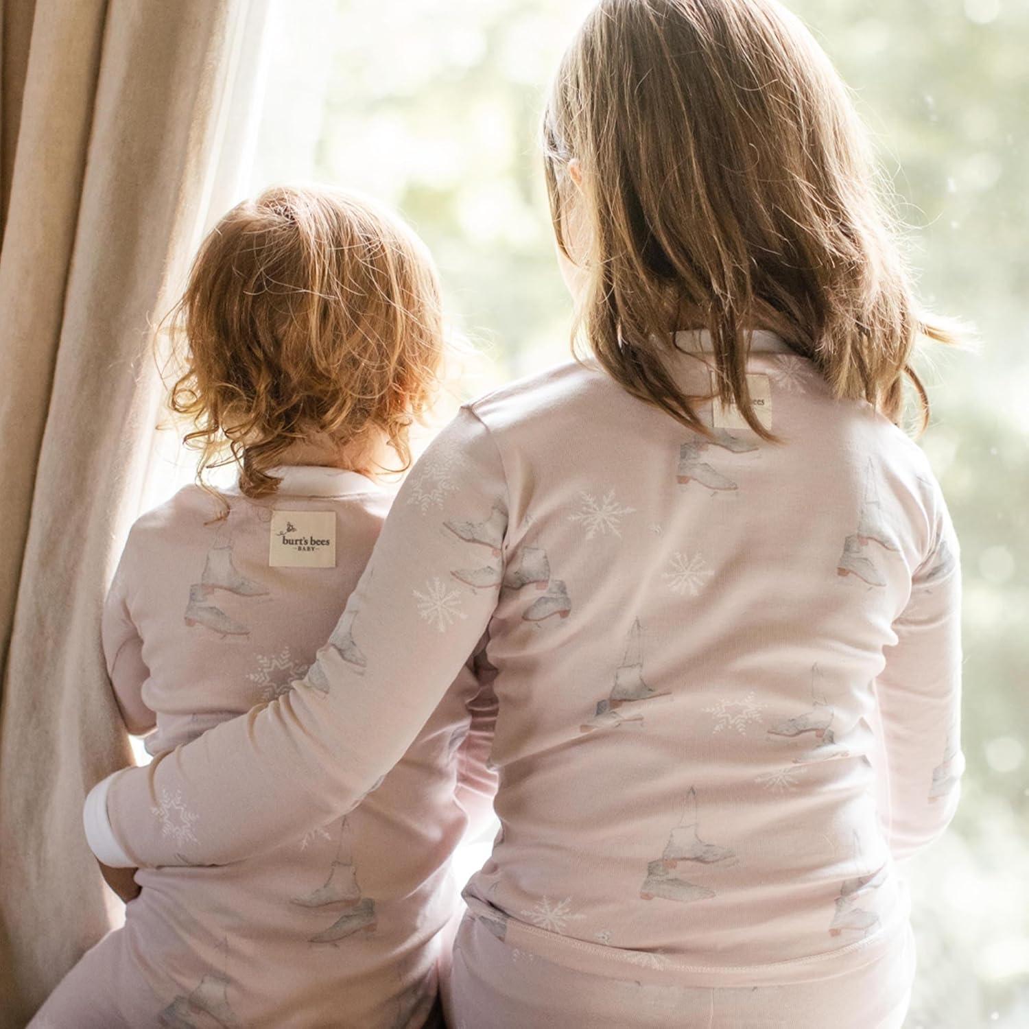 imageBurts Bees Baby Girls 2Piece Long Sleeve Tee and Pants Organic Cotton Pajama SetIce Skates