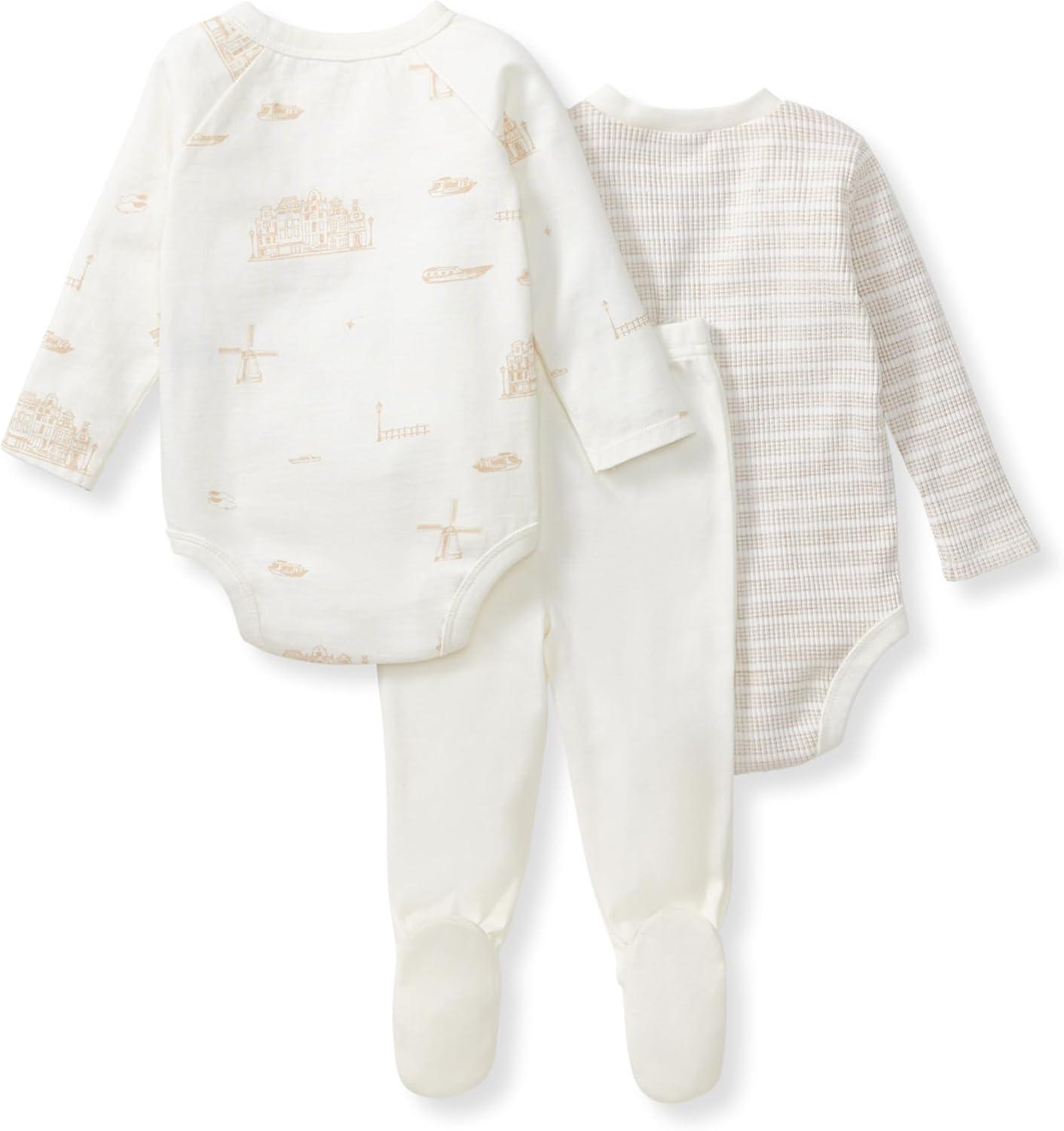 imageBurts Bees Baby Unisex 3Piece Bodysuit and Pant Set 100 Organic Cotton Infant OutfitAmsterdam