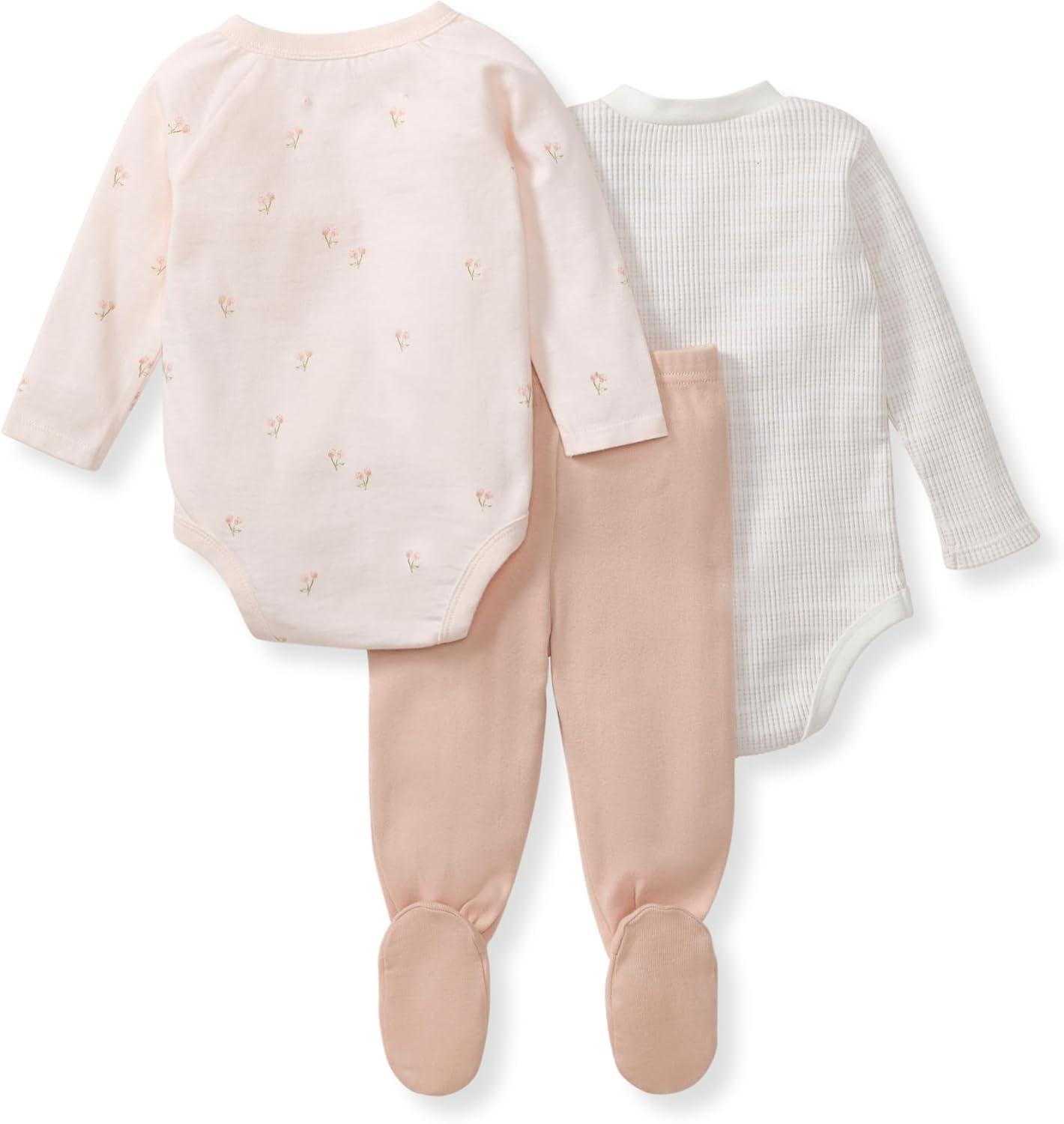imageBurts Bees Baby Unisex 3Piece Bodysuit and Pant Set 100 Organic Cotton Infant OutfitDitsy Floret