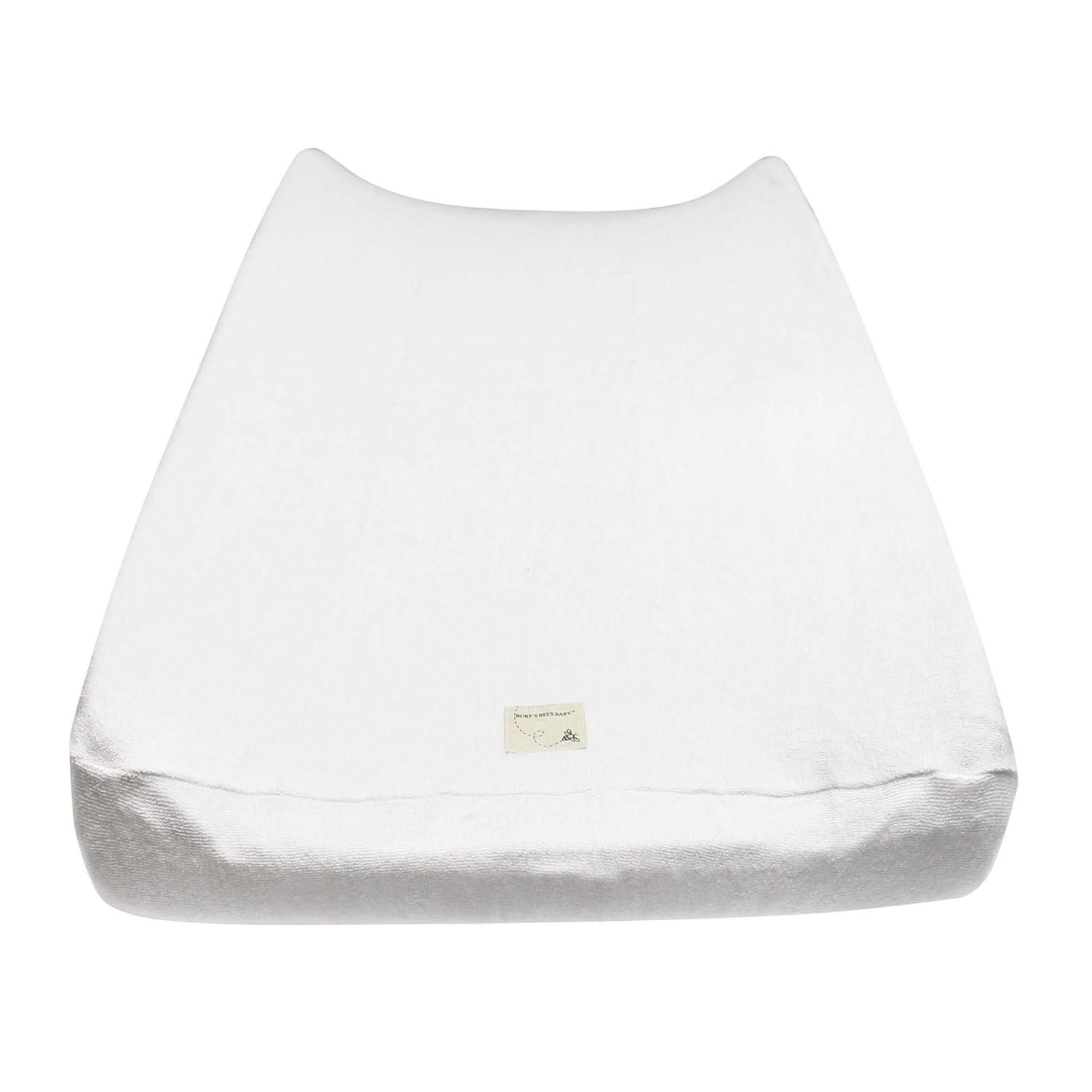 imageBurts Bees Baby  Changing Pad Cover 100 Organic Jersey Cotton Changing Pad Liner for Standard 16 x 32 Inch Changing MatsCloud White