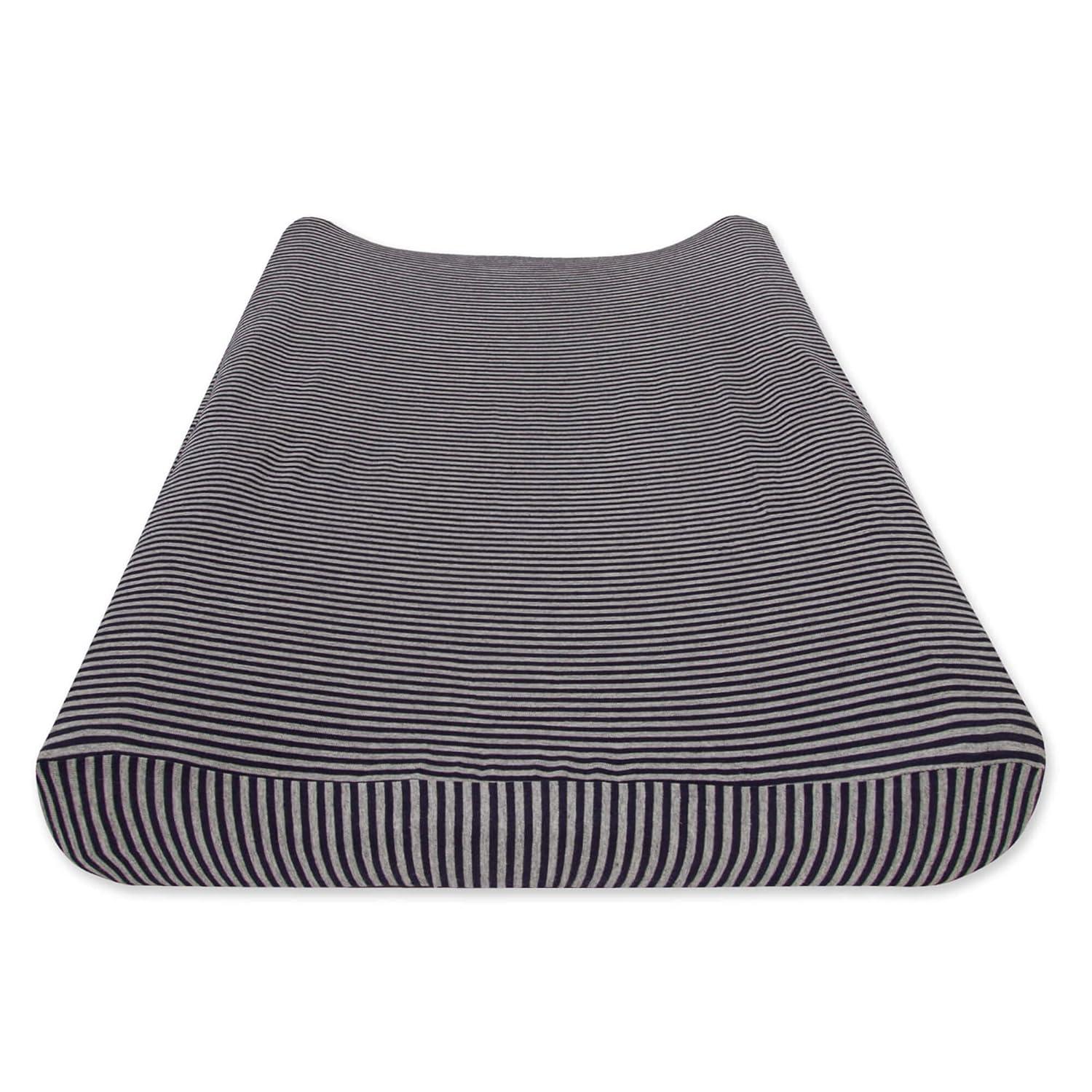 imageBurts Bees Baby  Changing Pad Cover 100 Organic Jersey Cotton Changing Pad Liner for Standard 16 x 32 Inch Changing MatsNavy Stripe