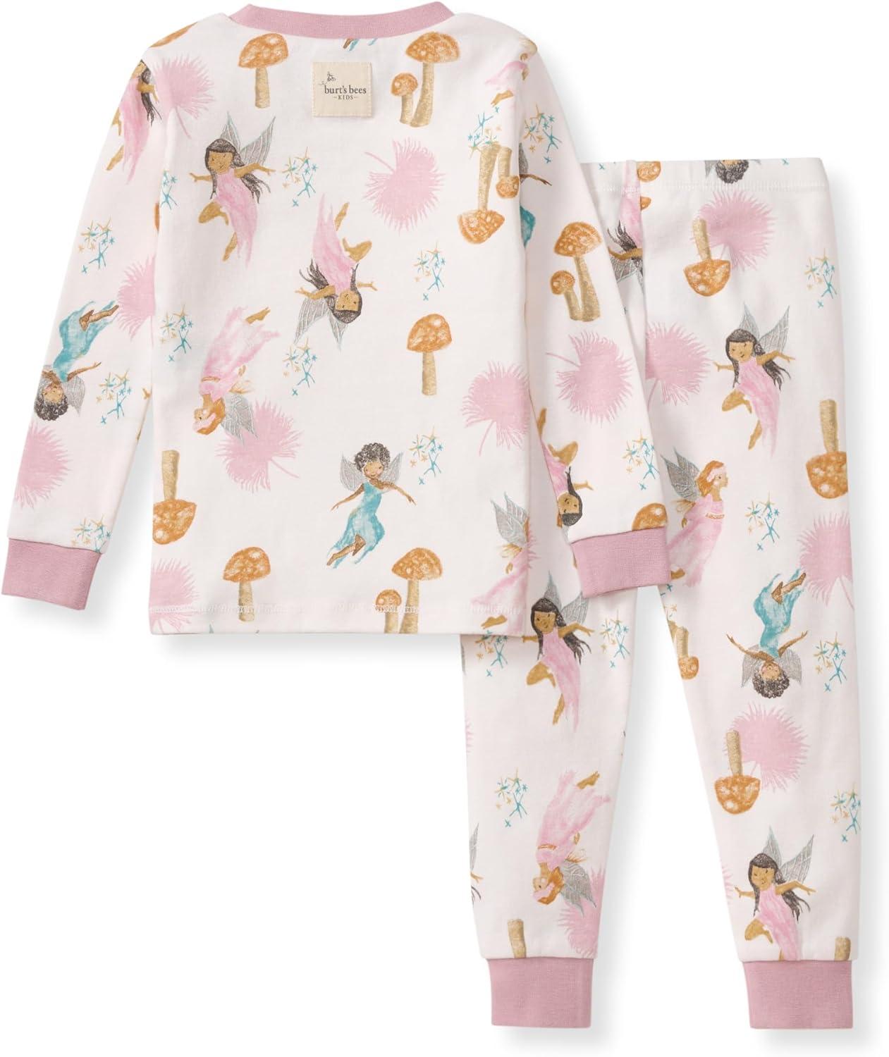 imageBurts Bees Baby Girls Pajamas 2Piece Long Sleeve Tee and Pants Organic Cotton PJ SetFairy Garden