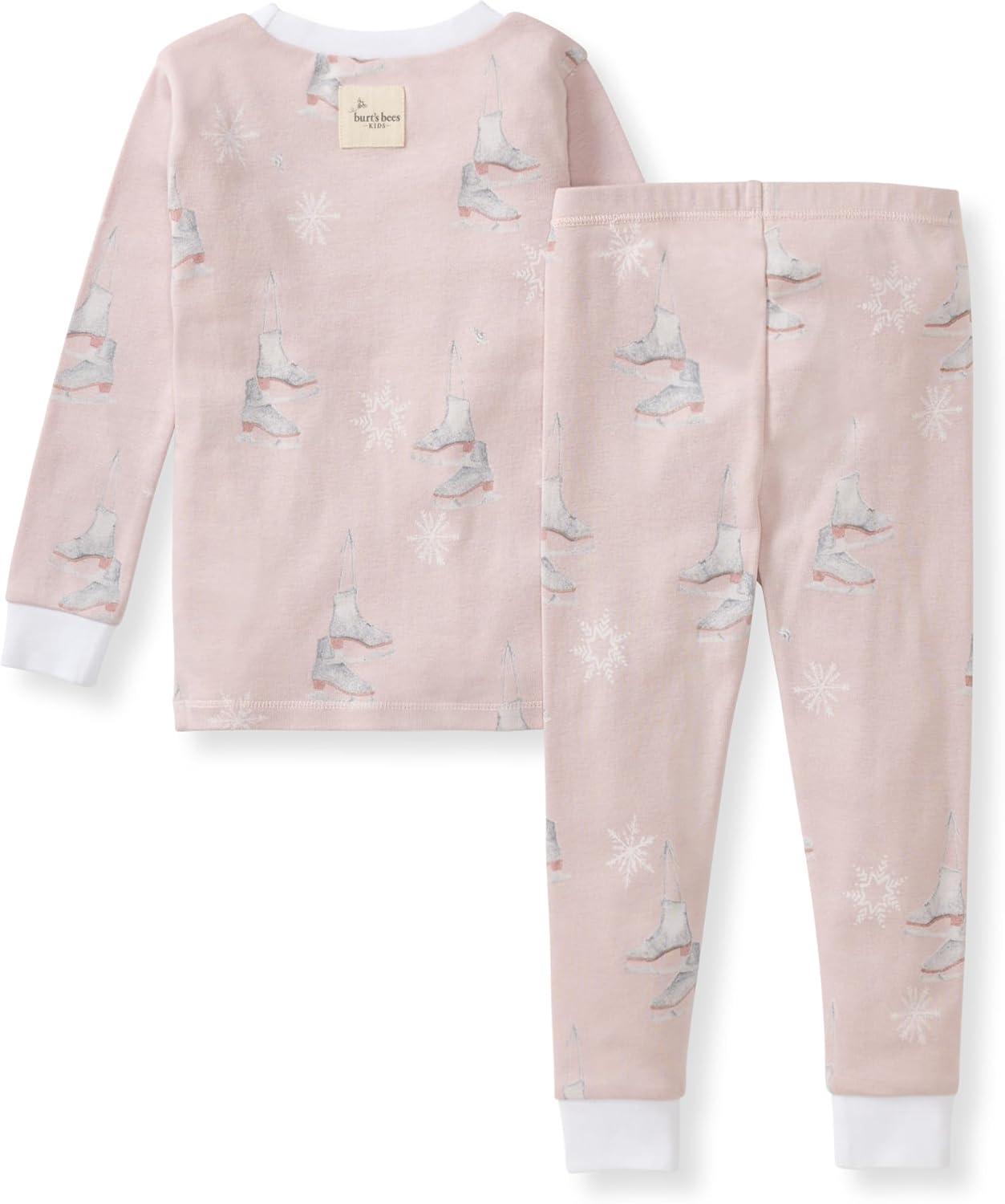 imageBurts Bees Baby Girls Pajamas 2Piece Long Sleeve Tee and Pants Organic Cotton PJ SetIce Skates