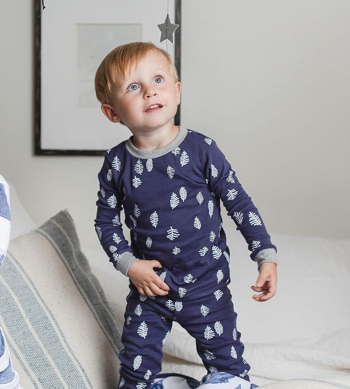 imageBurts Bees Baby Girls Pajamas 2Piece Long Sleeve Tee and Pants Organic Cotton PJ SetIn the Pines