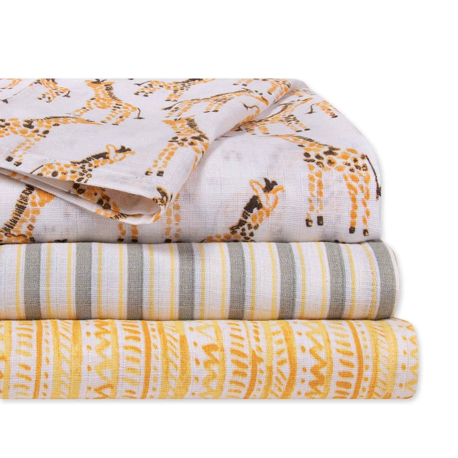 imageBurts Bees Baby Unisex Baby Gift Set  Beekeeper Wearable Blanket 3Pack Muslin Swaddle Blankets ampamp Plush Bee Organic Cotton Essentials BundleGiraffes