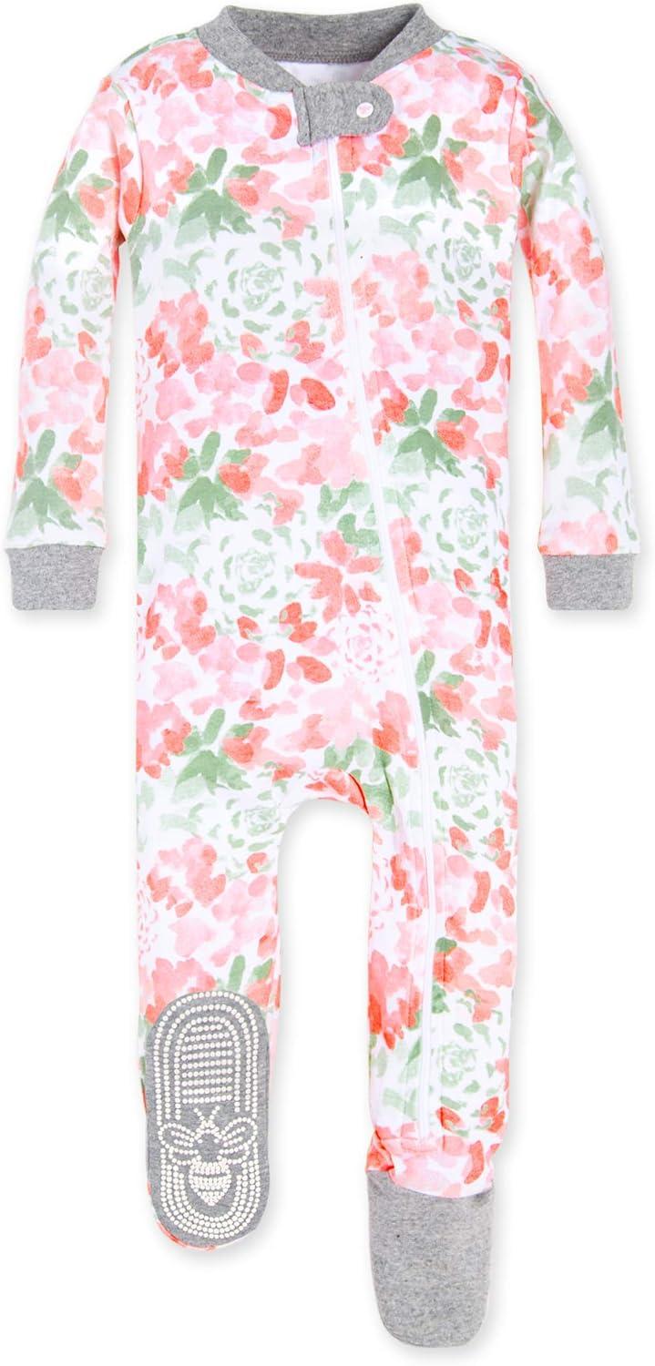 imageBurts Bees Baby babygirls Zipup Footed Sleeper Pj ampamp Set of Bibs Gift Bundle 100 Organic CottonSucculents