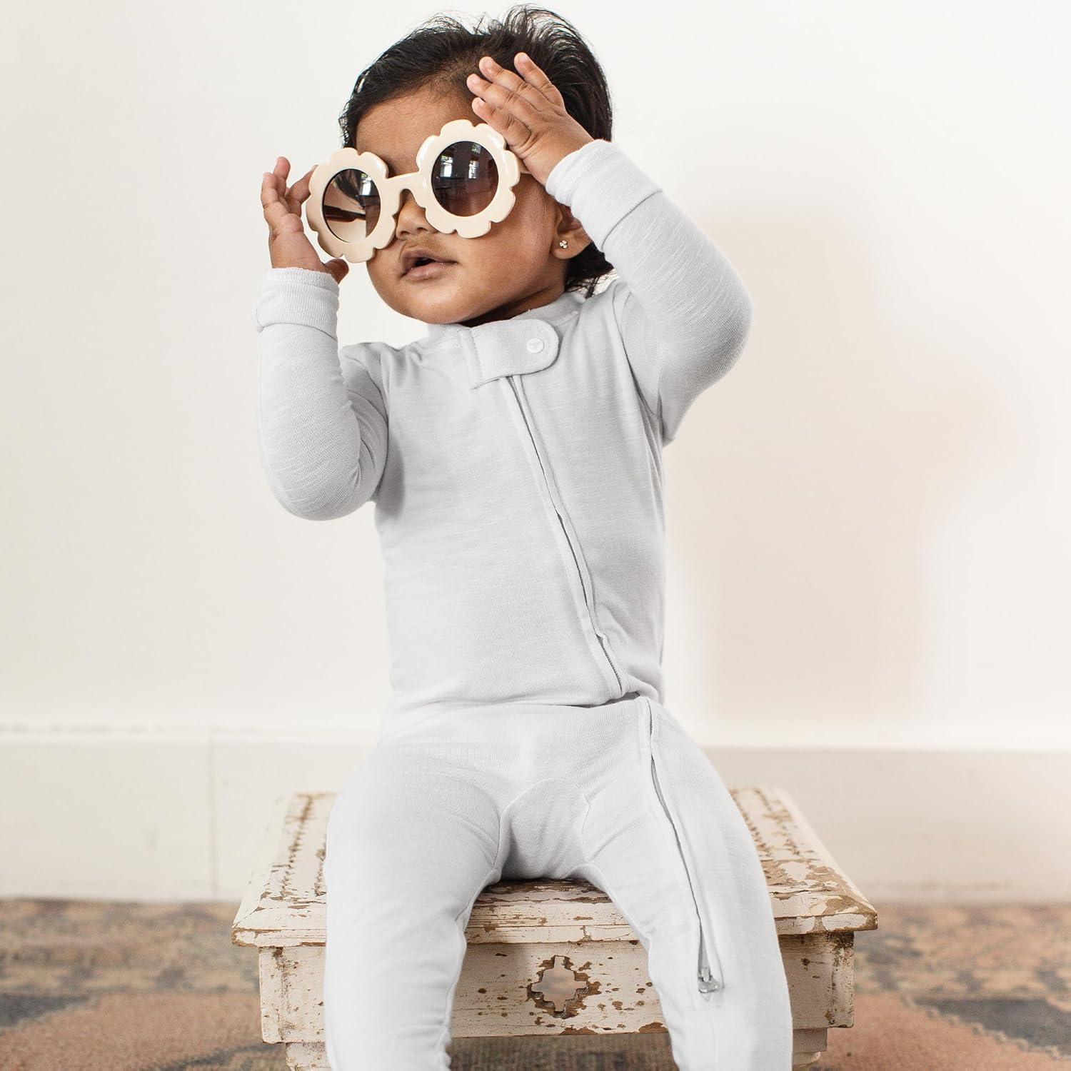 imageBurts Bees Baby unisexbaby Honeysoft Pajamas Footless Onepiece Zipup Pj Soft Organic Cotton ampamp Lyocell BlendFeather
