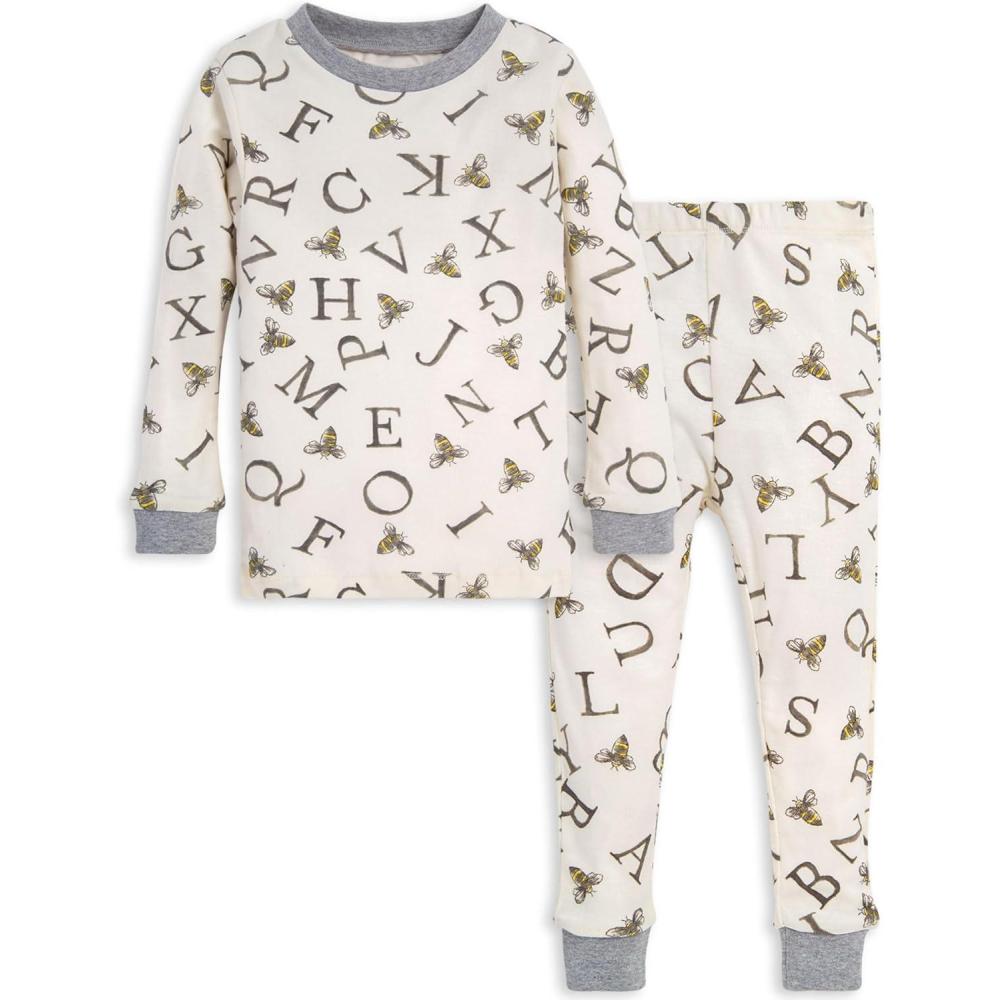 imageBurts Bees Baby Girls Pajamas 2Piece Long Sleeve Tee and Pants Organic Cotton PJ SetAbeec