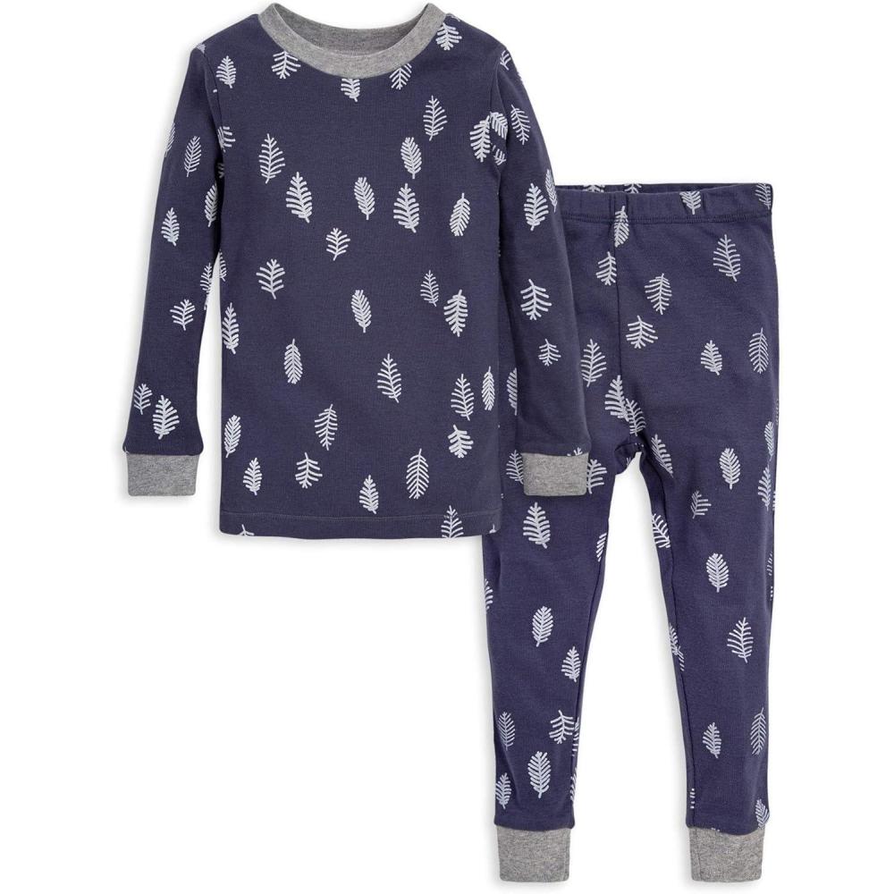 imageBurts Bees Baby Girls Pajamas 2Piece Long Sleeve Tee and Pants Organic Cotton PJ SetIn the Pines