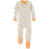 imageBurts Bees Baby babygirls Zipup Footed Sleeper Pj ampamp Set of Bibs Gift Bundle 100 Organic CottonOranges Avocados  Carrots