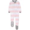 imageBurts Bees Baby babygirls Zipup Footed Sleeper Pj ampamp Set of Bibs Gift Bundle 100 Organic CottonPink Elephants