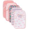 imageBurts Bees Baby babygirls Zipup Footed Sleeper Pj ampamp Set of Bibs Gift Bundle 100 Organic CottonPink Elephants