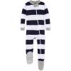 imageBurts Bees Baby babygirls Zipup Footed Sleeper Pj ampamp Set of Bibs Gift Bundle 100 Organic CottonStripes  Elephants