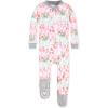 imageBurts Bees Baby babygirls Zipup Footed Sleeper Pj ampamp Set of Bibs Gift Bundle 100 Organic CottonSucculents