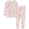 imageBurts Bees Baby Girls Pajamas 2Piece Long Sleeve Tee and Pants Organic Cotton PJ SetOh Deer