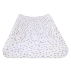imageBurts Bees Baby  Changing Pad Cover 100 Organic Jersey Cotton Changing Pad Liner for Standard 16 x 32 Inch Changing MatsHeather Grey Honeybee