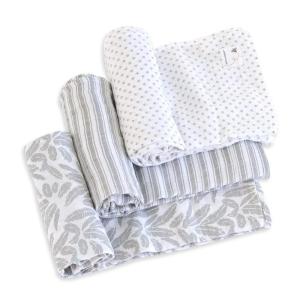 imageBurts Bees Baby  HM25785  Swaddles Muslin Cotton Baby Blankets 3Pack 47quot x 47quot Multipurpose Lightweight ampamp Breathable 100 Organic Cotton Dottie Bee