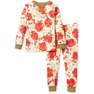 imageBurts Bees Baby Girls Pajamas 2Piece Long Sleeve Tee and Pants Organic Cotton PJ SetBlooming Fields