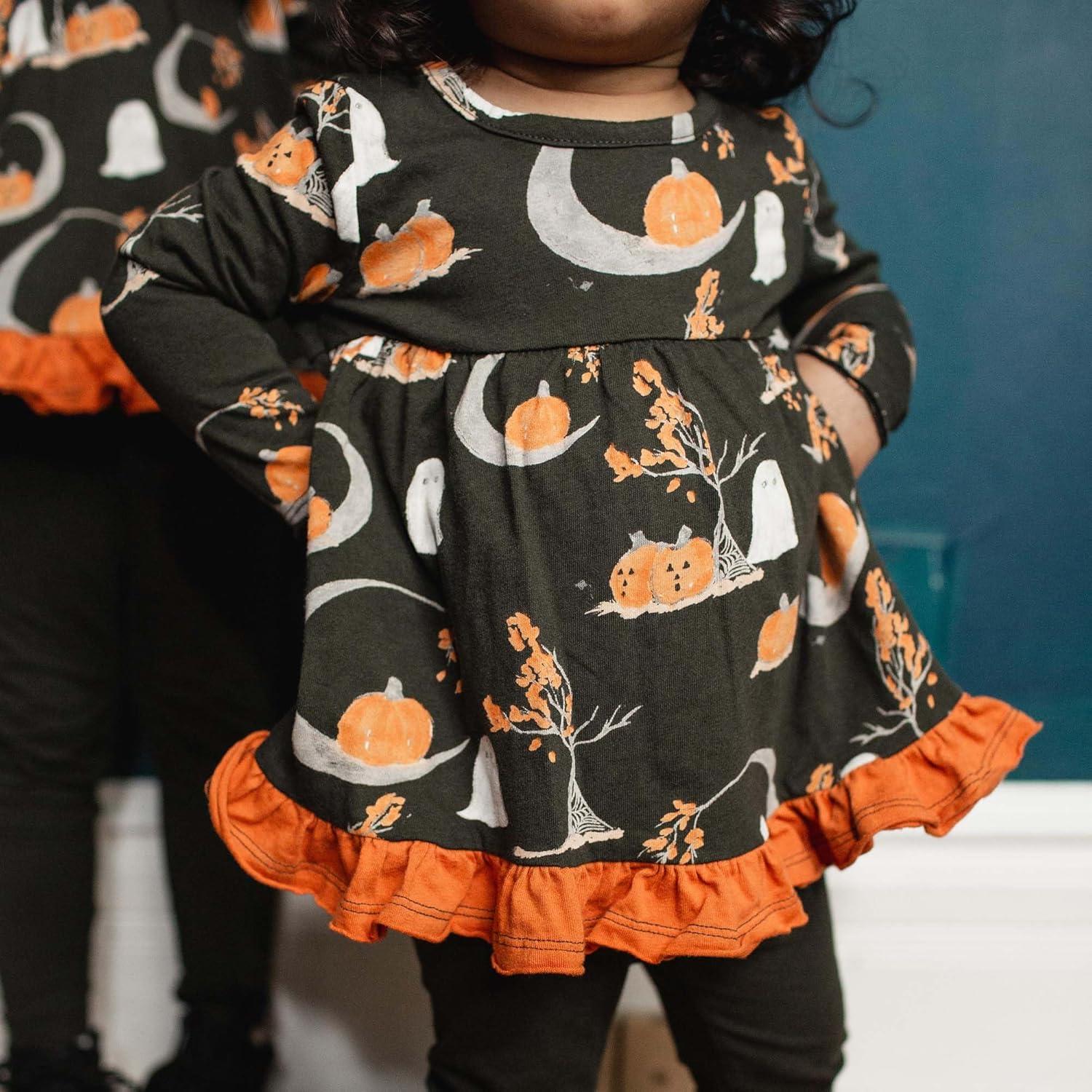 imageBurts Bees Baby babygirls Long Sleeve Top and Pant Set 100 Organic Cotton OutfitMoonlight Fright