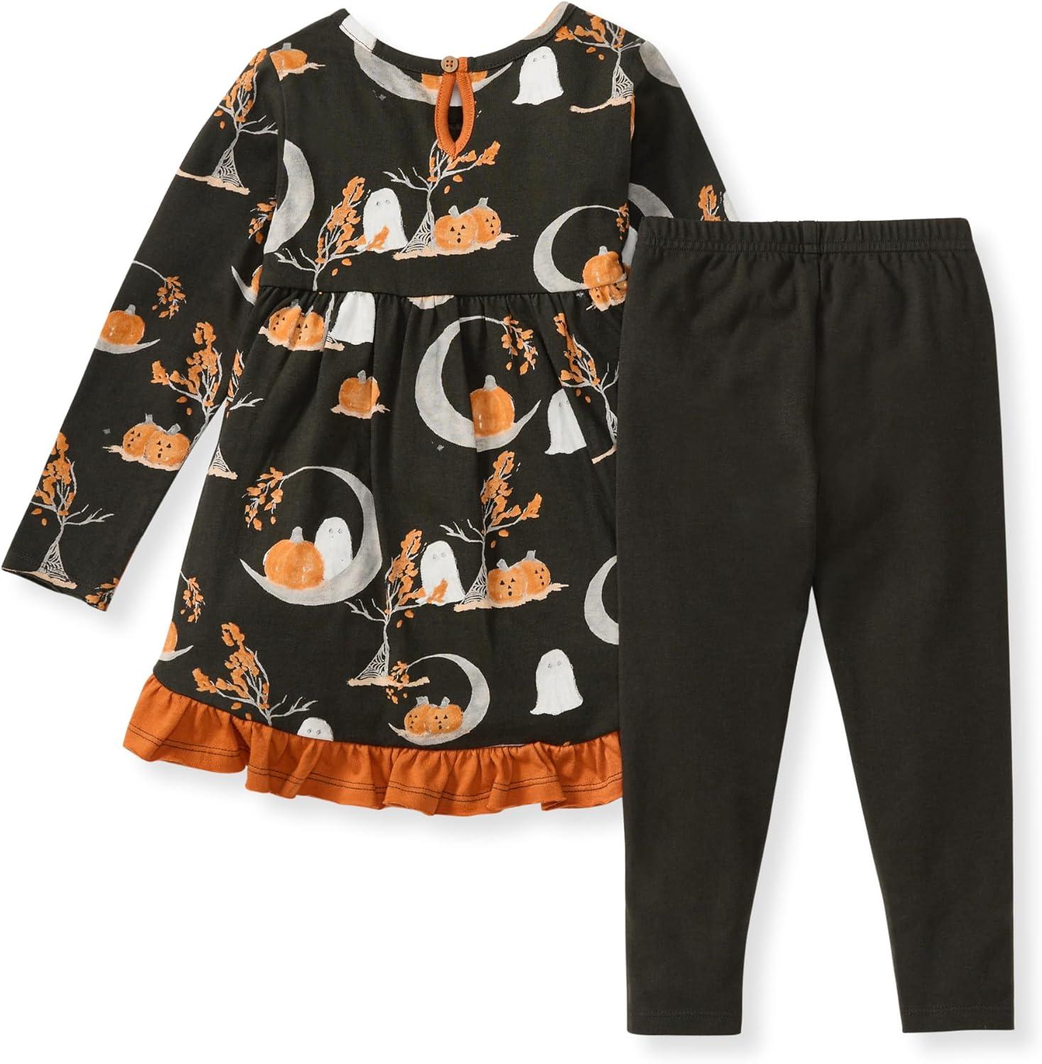 imageBurts Bees Baby babygirls Long Sleeve Top and Pant Set 100 Organic Cotton OutfitMoonlight Fright