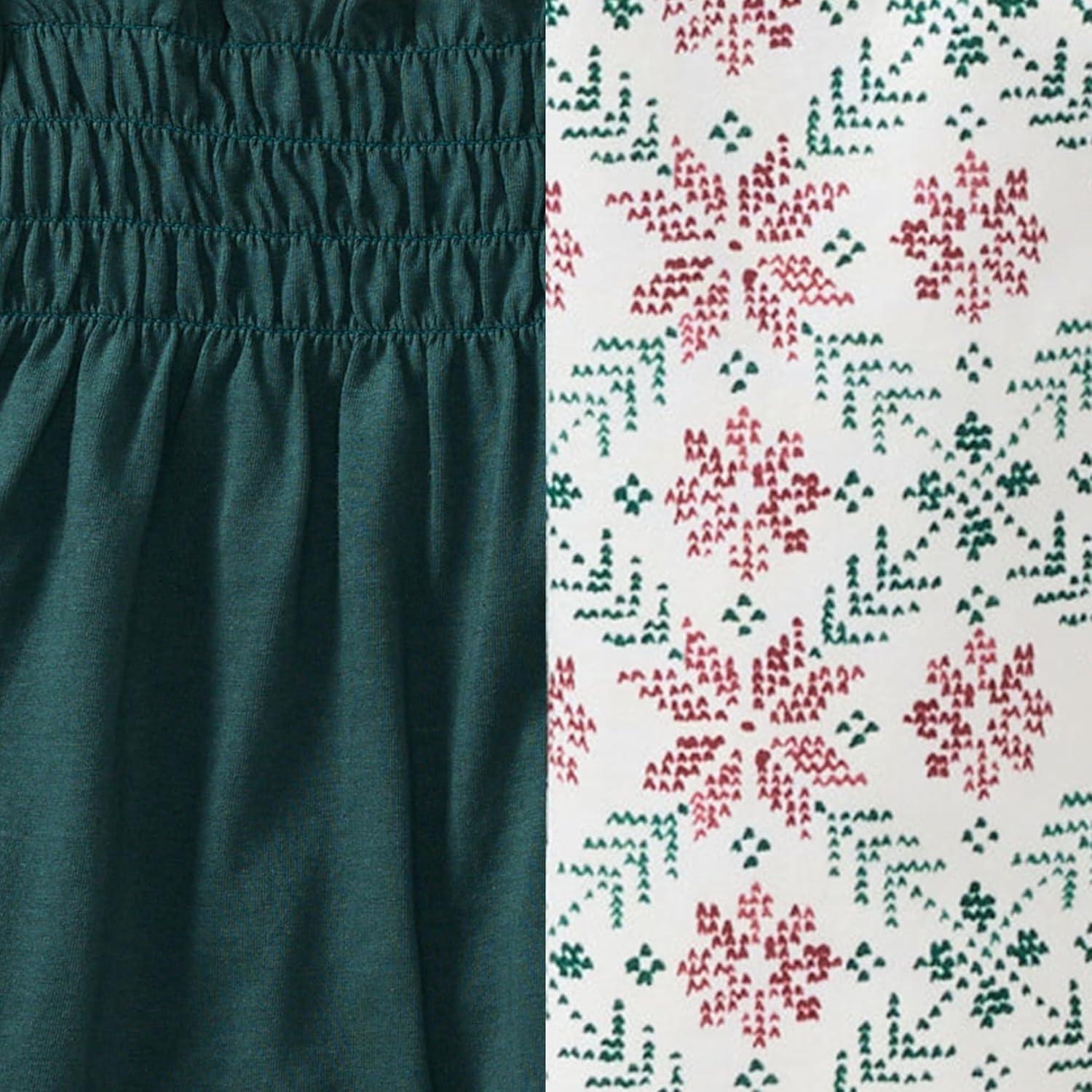 imageBurts Bees Baby babygirls Long Sleeve Top and Pant Set 100 Organic Cotton OutfitPoinsettia Fair Isle