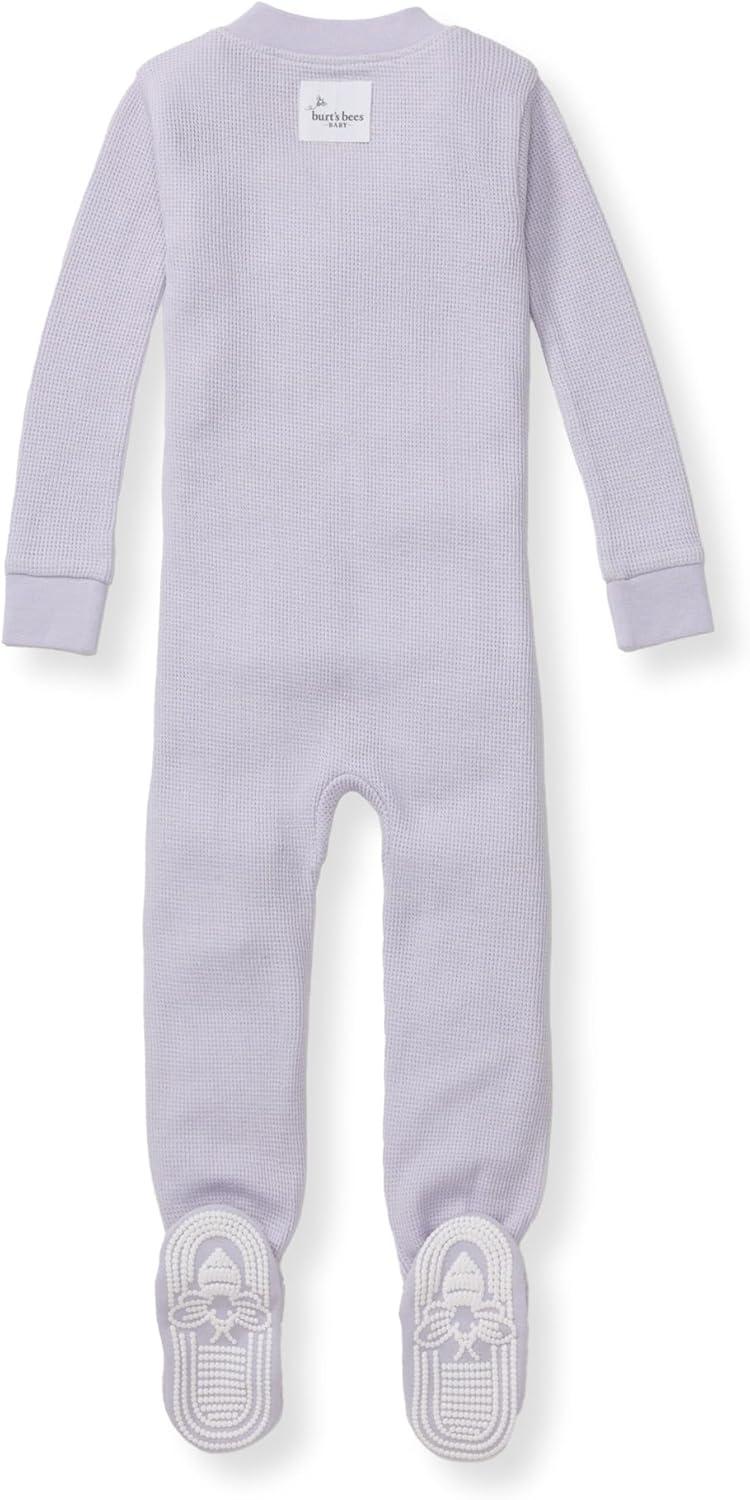 imageBurts Bees Baby unisexbaby Honeysoft Sleeper Pajamas Zip Front Nonslip Footed Footie Pjs Organic Cotton ampamp LyocellFlowering Lilac