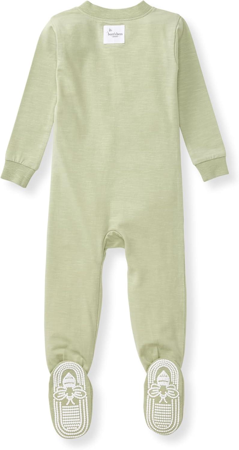 imageBurts Bees Baby unisexbaby Honeysoft Sleeper Pajamas Zip Front Nonslip Footed Footie Pjs Organic Cotton ampamp LyocellMoss Jersey Slub