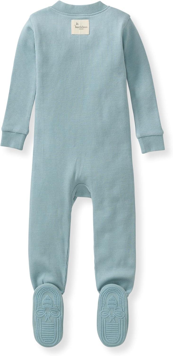 imageBurts Bees Baby unisexbaby Honeysoft Sleeper Pajamas Zip Front Nonslip Footed Footie Pjs Organic Cotton ampamp LyocellMountain Blue Thermal