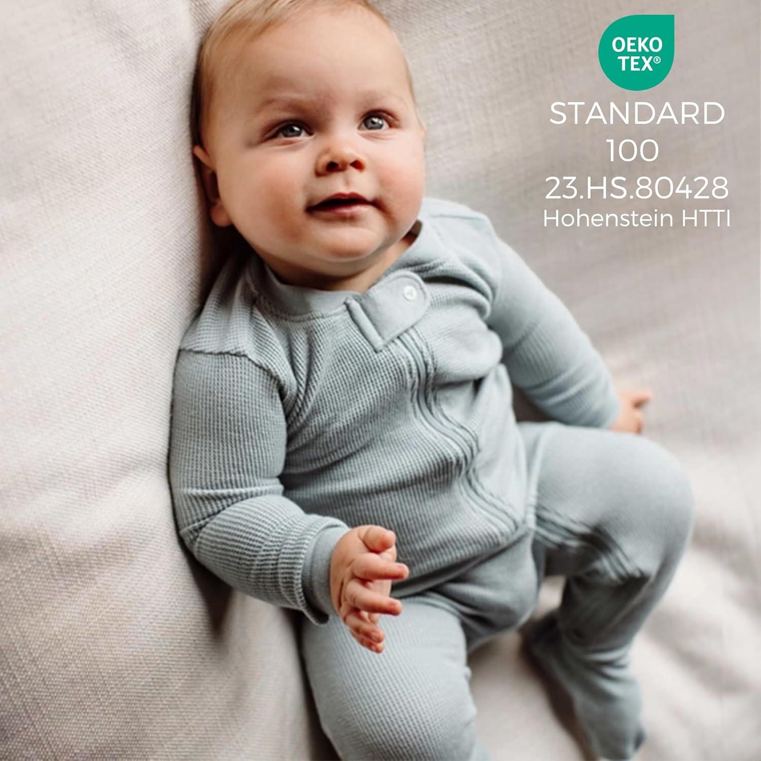 imageBurts Bees Baby unisexbaby Honeysoft Sleeper Pajamas Zip Front Nonslip Footed Footie Pjs Organic Cotton ampamp LyocellMuted Blue