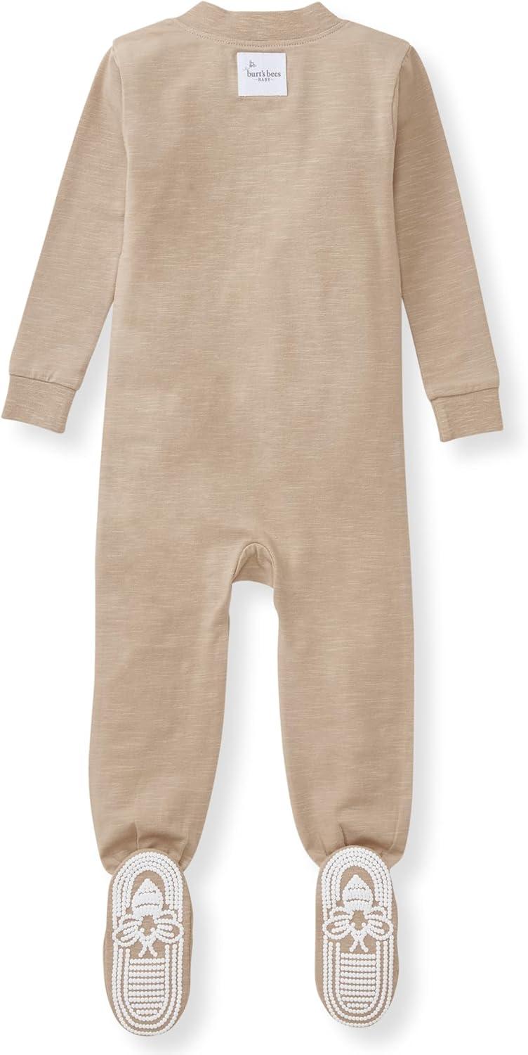 imageBurts Bees Baby unisexbaby Honeysoft Sleeper Pajamas Zip Front Nonslip Footed Footie Pjs Organic Cotton ampamp LyocellNeutral Jersey Slub