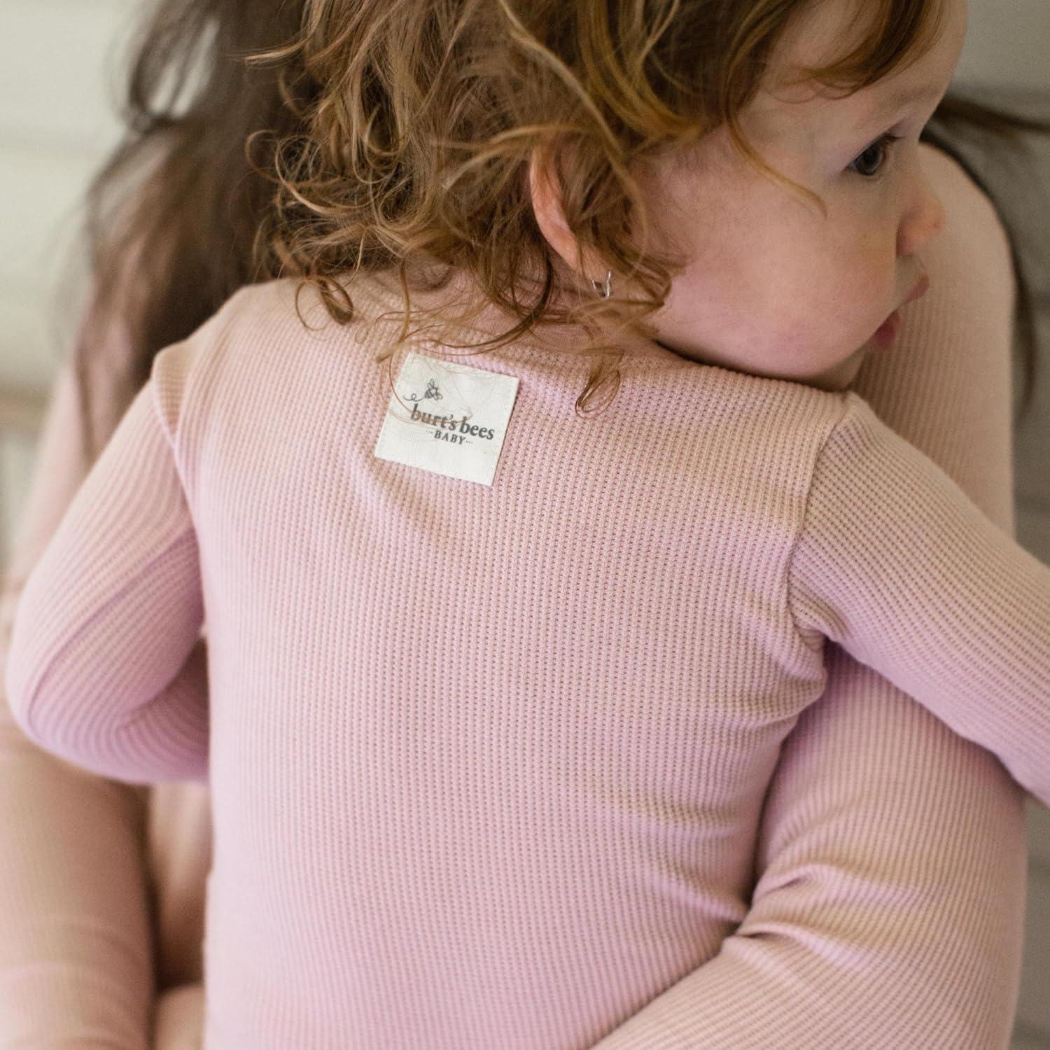 imageBurts Bees Baby unisexbaby Honeysoft Sleeper Pajamas Zip Front Nonslip Footed Footie Pjs Organic Cotton ampamp LyocellPersian Rose Thermal