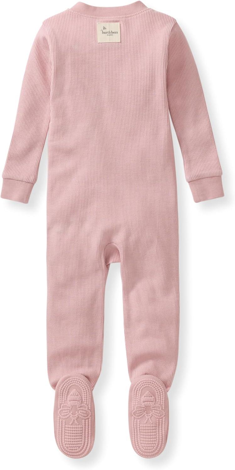 imageBurts Bees Baby unisexbaby Honeysoft Sleeper Pajamas Zip Front Nonslip Footed Footie Pjs Organic Cotton ampamp LyocellPersian Rose Thermal