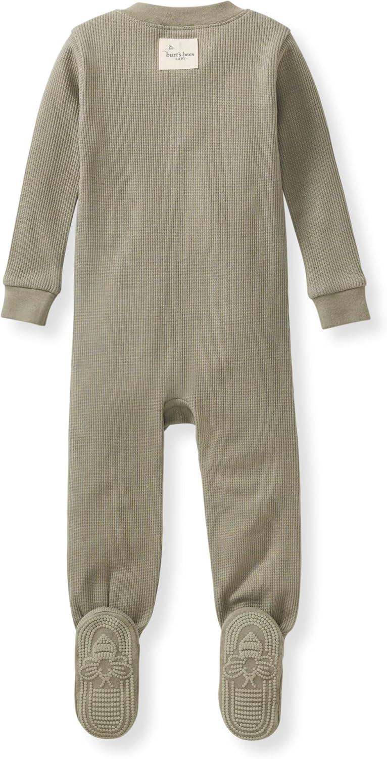 imageBurts Bees Baby unisexbaby Honeysoft Sleeper Pajamas Zip Front Nonslip Footed Footie Pjs Organic Cotton ampamp LyocellTranquility Thermal