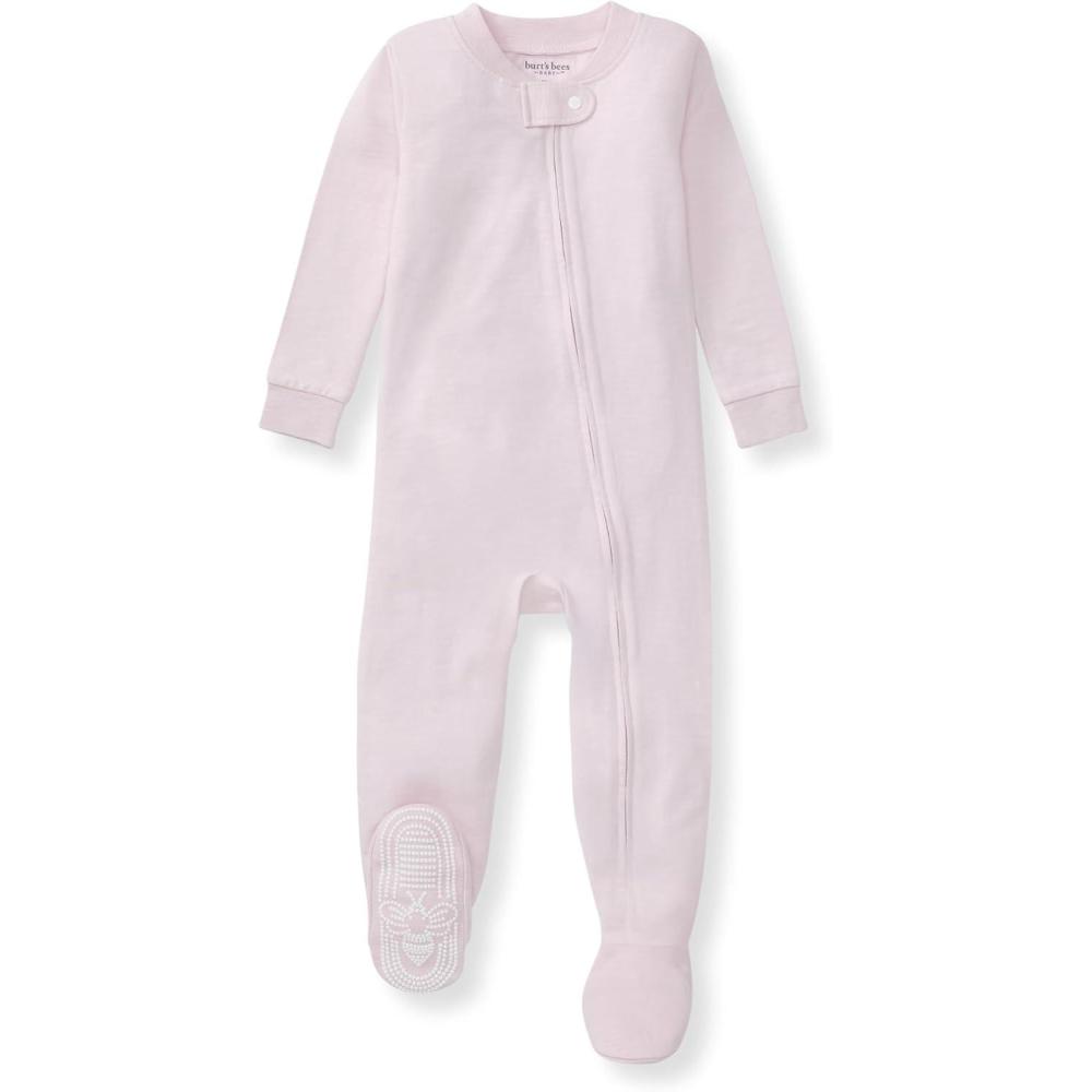 imageBurts Bees Baby unisexbaby Honeysoft Sleeper Pajamas Zip Front Nonslip Footed Footie Pjs Organic Cotton ampamp LyocellLavender Jersey Slub