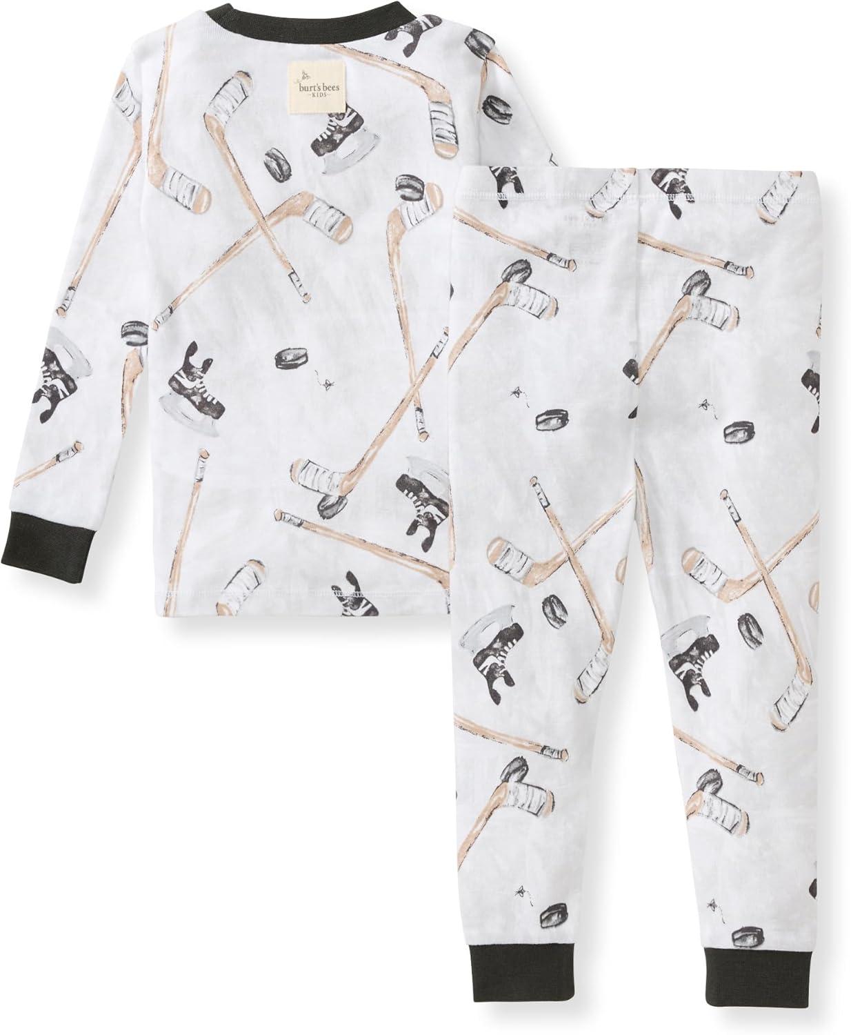 imageBurts Bees Baby Boys 2Piece Long Sleeve Tee and Pants Organic Cotton Pajama SetHockey Season