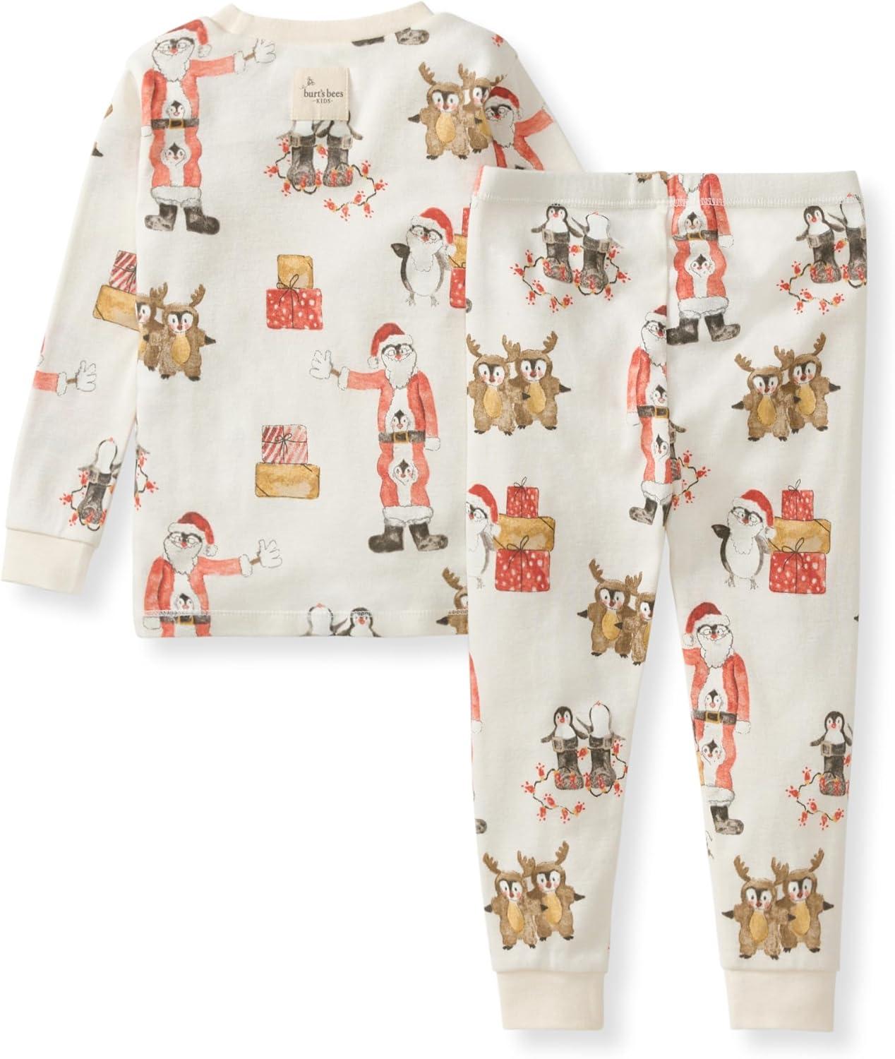imageBurts Bees Baby Boys 2Piece Long Sleeve Tee and Pants Organic Cotton Pajama SetSantas Little Helper