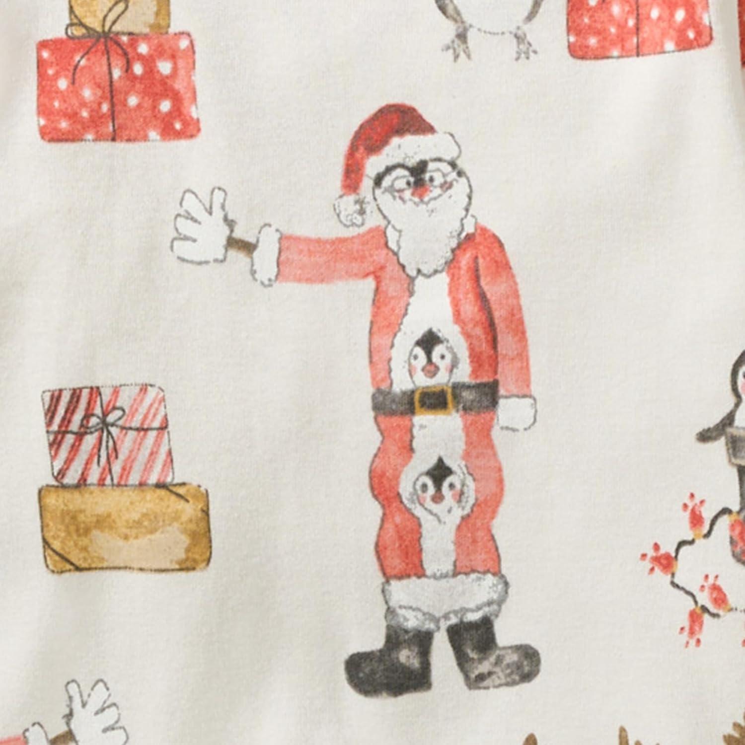 imageBurts Bees Baby Boys 2Piece Long Sleeve Tee and Pants Organic Cotton Pajama SetSantas Little Helper