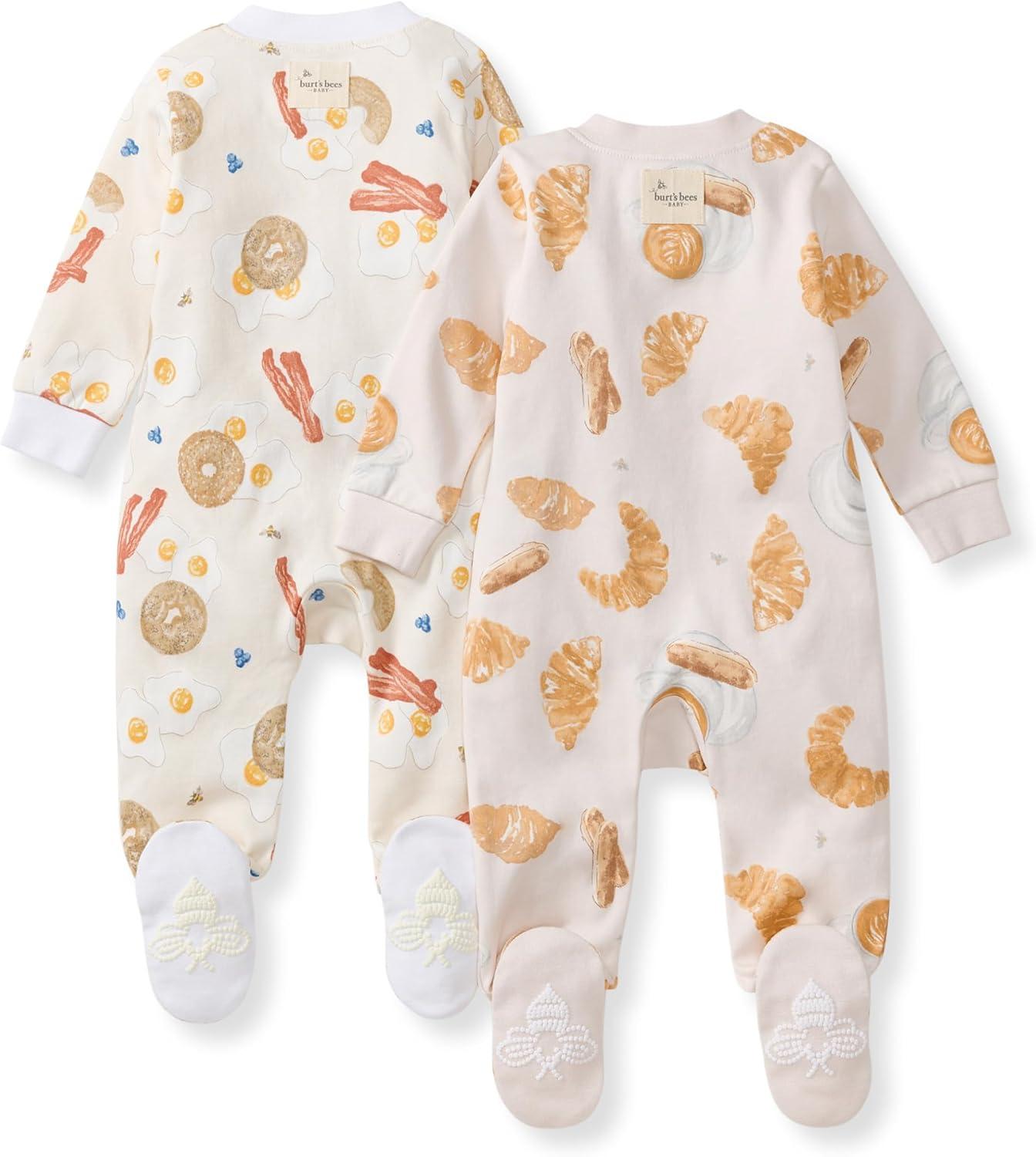 imageBurts Bees Baby Boys Organic Cotton Sleep and Play Footed Pajamas Onepiece Zip Front Romper Baby Essentials