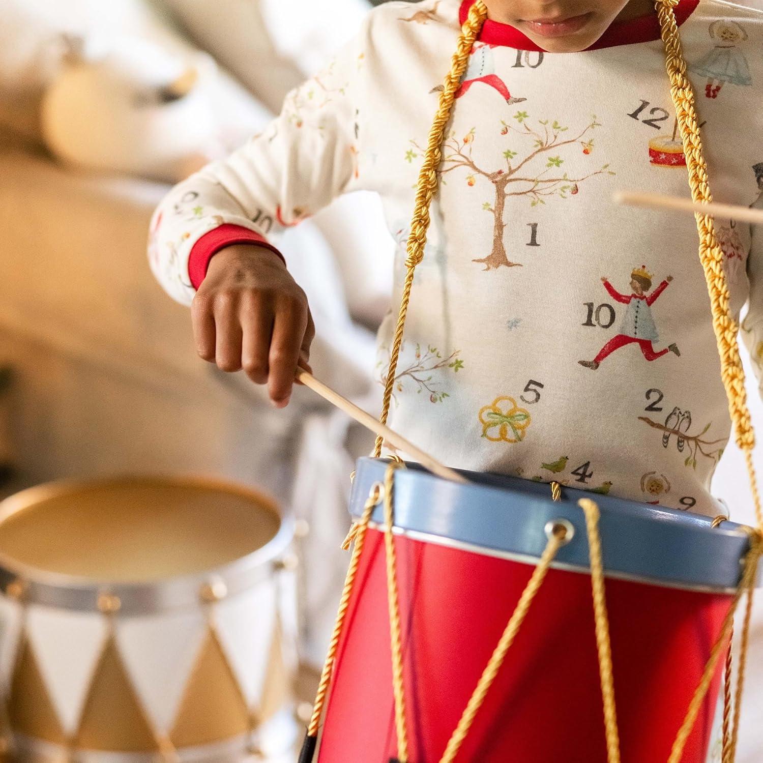 imageBurts Bees Baby Girls Pajamas 2Piece Long Sleeve Tee and Pants Organic Cotton PJ Set12 Days of Christmas