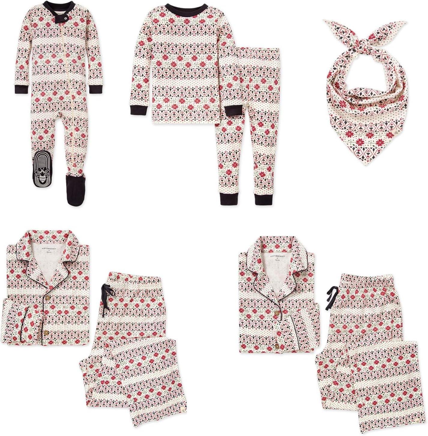 imageBurts Bees Baby and Family Matching Holiday Organic Cotton PajamasBold Fair Isle