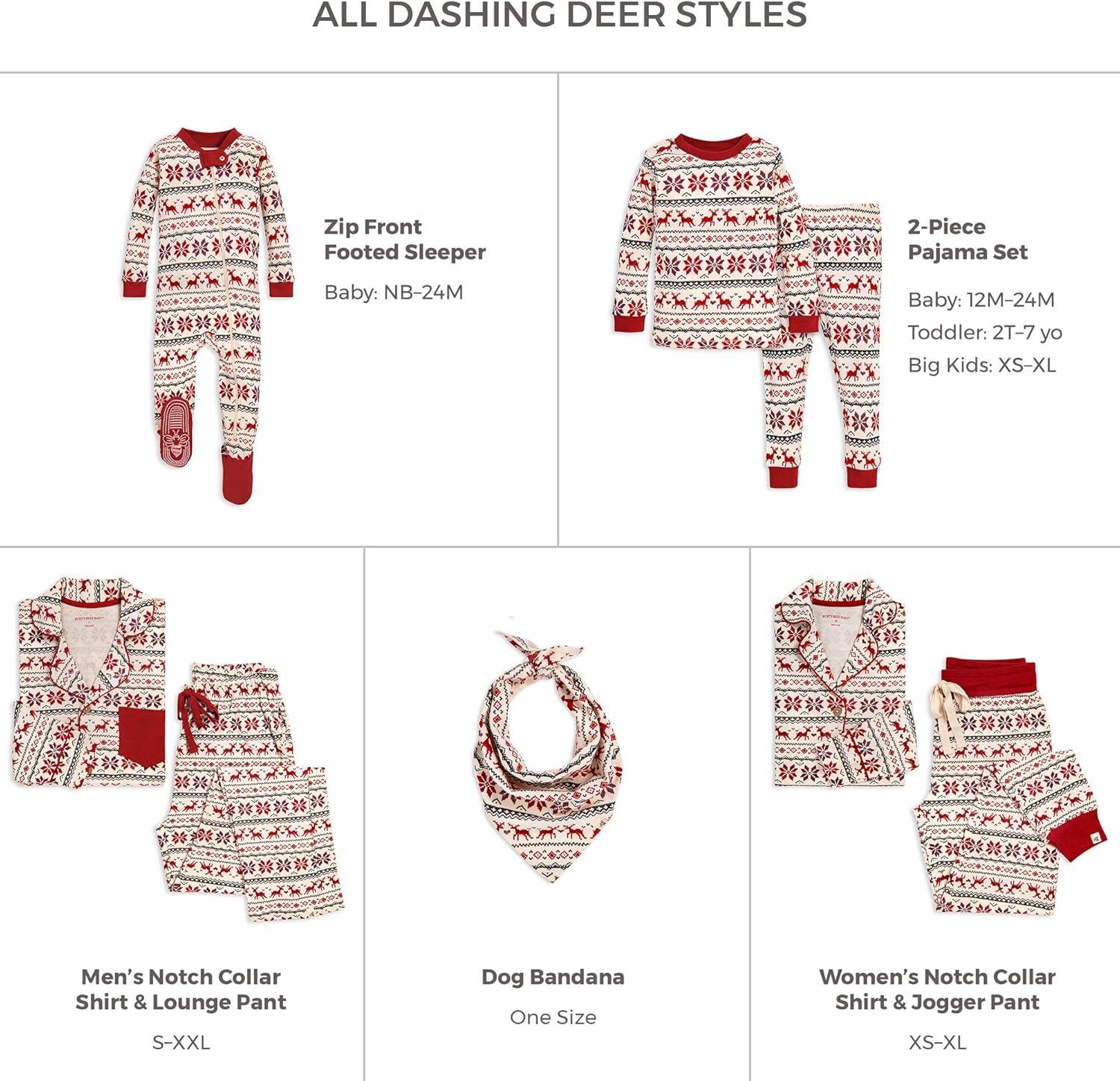 imageBurts Bees Baby and Family Matching Holiday Organic Cotton PajamasDashing Deer Fair Isle